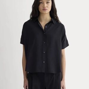 Everlane Black Short-Sleeve Button-Down Shirt